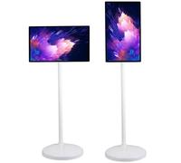 FLNOZAMZ Moniteur Portable Intelligent de 21,5 Pouces 1080P, téléviseur à écran Tactile Rotatif, téléviseur Mobile Intelligent avec caméra 6 Go 128 Go sur Pied, 119x51cm