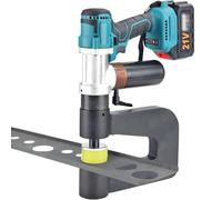 FLNOZAMZ Perforateur électrique - avec 2 Batteries Rechargeables de 6,0 Ah et 6 Ensembles de Matrices, Ouverture de 150 mm, diamètre de Trou de 16 à 32 mm, Applicable aux plaques