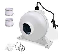 FLNOZAMZ Ventilateur de radon en ligne de 10,2 cm, 15,2 cm, 25,4 cm, 30,5 cm, atténuation du radon, ventilateur d'échappement électrique écoénergétique pour intérieur et extérieur (100 mm)