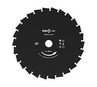 Flo Lame d'arrachage pour débroussailleuse Diamètre 255 mm (25,5 cm) Prise 25,4 mm 26 dents en acier carbone massif, stable et tranchant durable, débroussailleuse à gazon Tondeuse Lame de scie à