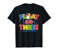 Float Into Three Years 3ème Anniversaire Bal de Plage Piscine fête T-Shirt Graphique avec Valeur