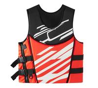 Float Jacket Neoprene High Buoyancy Float Jacket Opening Zip Swimsuit for Surfing Kayaking Swimming Water Sports Boating Fishing Canoeing Rafting Outdoor Safety Gear(Red,L)