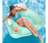 Float Joy Bouee Piscine Adultes Matelas Gonflable Piscine avec 2 Porte-Gobelets