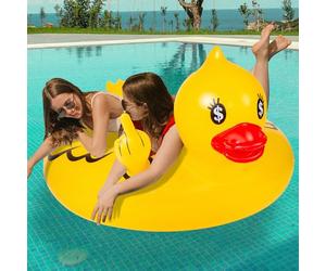Float Joy Canard Bouée Piscine Gonflable Adulte 130cm Géant Jeux Piscine Bouee et Matelas Gonflable Jouet d'eau