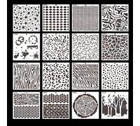 Floatdream 16 Pièces de Dessin Pochoirs à Peindre, Réutilisables Pochoirs en Plastique, DIY Design Pochoirs, Pour L'art Mural, DIY Peintures à la Bombe à Motifs et Graffiti(15×15cm)