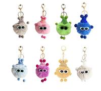 Floatdream 8 Pièces Porte Clés Pompon, Porte Clés Boule de Poils, Ornements de Sac à Pompons Moelleux, Convient aux Clés de Voiture, Téléphones Portables, Portefeuilles, Sacs à Main, Pendentifs de Sac