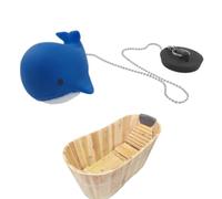 Floating Bath Plug - 8cm Cartoon Universal Stopper | Rubber Kids Bathtub Drain Plug with Long Chain, Cute Animal Character Floating Water Blocker Barrier for Bath Tub Kitchen Utility Bathroom Sin