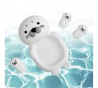 Floating Bath Toys, Soft Seal Shape, 7.5x4.3 inch Entertainment Tool, Water Pool Toy with Secure Function, Kids Accessory for Indoor Bathing Washing Washroom Home House, Play Supply for Travel Picnic