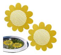 Floating Bee Island - Sunflower Shape Floating Feeder, 2 Piece Bee Waterer for Backyard, Patio Deck Gear, Outdoor Farm Tool with Petal Landing Base, Hydrating Device for Pollinator Support