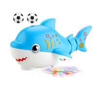 Floating Blow Pipe Balls, Shark Balance Blowing Game Toys - Sound Activated -Changing Lights Air-Powered Fine Motor Skills Toy Outdoor Backyard Pool Party Supplies Girls Boys Adults