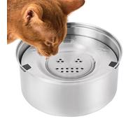 Floating Design Cat Water Bowl, Stainless Steel Cat Bowl, Zero Skid Cats Bowl, Decorative Pet Bowls 22,3 x 9,8 cm for Pet Cat, Small Dogs, Home Indoor, Outdoor Steel Color