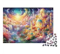 Floating Domed City au Coucher du Soleil Puzzle De 1000 Pièces Ville rêvée Élément Essentiel pour Les Soirées De Jeux en Famille, Adultes Et Enfants 52x38cm/1000pcs