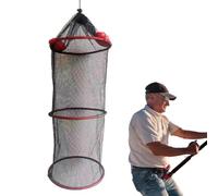 Floating Fish Basket - Nylon Fishing Keep Net with Secure Tie and Handle | Portable Fishing Net for Lake Fishing Outdoor Live Bait Transport Foldable Design Lightweight Floating Net Basket Portable