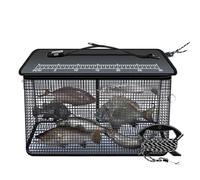 Floating Fishing Basket, Reflective Foldable Net Cage, Heavy-Duty Live Catch Storage Trap, Compact Sturdy Design for Stream, Sea, Shore, River, Rock Fishing Trips