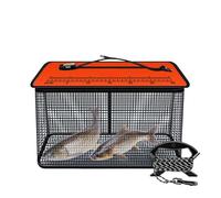 Floating Fishing Basket, Reflective Foldable Net Cage, Heavy-Duty Live Catch Storage Trap, Compact Sturdy Design for Stream, Sea, Shore, River, Rock Fishing Trips