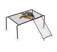 Floating Habitat Dock, Elevated Sunning Deck, Strong Suction Land, Turtle Tank Area with Ramp, Secure Habitat Pier for Terrapins, Versatile Living Room Balcony Hotel Restaurant Aquatic Pet Routines