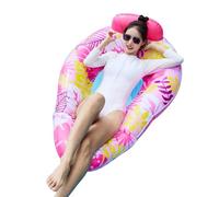 Floating Lounge - Adult and Kids Inflatable Hammock, Relaxing Swim Mat with Ergonomic Headrest Advantage, Lightweight Portable Design Function, Ideal for Sunbathing Water Recreation Pool Lake Beach Fu