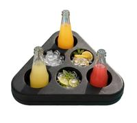 Floating Pool Drink Rack - Water Tray Storage Float, Holder For Tub | Floating Pool Tray | Large Portable Triangle Refreshment Drink Holder, Table Bar For Hot Tub, Beach, Backyard, Party
