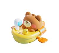 Floating Pull String Boat Bath Toy Animal Shape Spray Water Kids Play Time Entertainment Interactive Bathroom Shower Lightweight Durable Design | for Boys Girls Pool Beach Lake