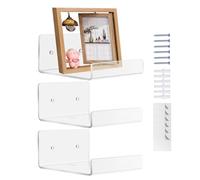 Floating Shelf - Acrylique, 3,94 x 3,94 x 1,97 po Cadre Organizer Space-Saving Display | Wall-Mounted Clear Acrylic Photo Display Shelf, Picture Ledge For Living Room, Bedroom, Bathroom, Kitchen