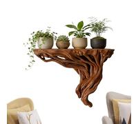 Floating Shelf - Rustic Tree Root Wall Shelf for Space Saving, Home Display with Multi-Tier Storage, Wall Mounted Organizer for Living Room, Kitchen, Bedroom, Home Decor, 7,09 x 3,35 x 5,51 pouces