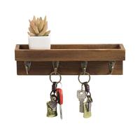 Floating Shelves 2.76 X 2.76 X 9.84 Inches | Storage Organizer With Hooks,Wall Mounted Shelf Display Key Hanger | For Living Room Bedroom Decor Kitchen Farmhouse Entryway Office Organization