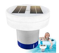 Floating Solar Pool Ionizer - Chlorine - Purificateur d'eau alternative pour piscines fraîches d'eau salée | Alimentation solaire pour piscines spas | Nettoyant écologique avec LED Light Copper Io