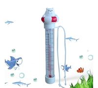 Floating Temperature Meter Pool, Cartoon Animal Pond Thermometer, 4.2cm/1.65 in 18.5cm/7.28 Inches Precise Water Temperatures Gauge for Shower Lake Family Outdoor Indoor Use