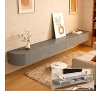 Floating TV Stand Wall Mounted TV Cabinet Modern TV Media Console Center 47-118 in Wall Mounted Media Console TV Stand with Door Large Storage for Living Room Bedroom(Gray,94.5IN)