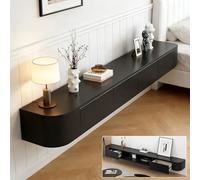 Floating TV Stand Wall Mounted TV Cabinet Modern TV Media Console Center 47-118 in Wall Mounted Media Console TV Stand with Door Large Storage for Living Room Bedroom(Black,63IN)