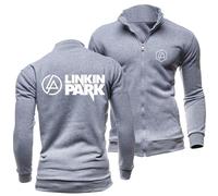 FLOATING Veste Homme à Zippée Linkin Park, Bomber Blouson avec Col Montant, Sweat-Shirt Homme pour Randonnée Cyclisme-Light Gray||XL