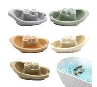 Floating Watercraft Structure, Aquatic Stacking Vessel System, Mini Set with Floatability, Safe Thermoplastic Marine Toy, Oceanic Theme Stylistic, Bathhouse Pool Utilization