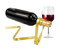 Floating Wine Rack, Stand with Curvy Metal, Modern Steel, Ribbon Wine Rack, Floating Bottle Holder, Stand with Silver Finish, Whiskey Storage for Dining Room Wedding and Housewarming