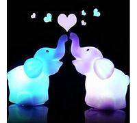 floatofly Mignon éléphant en Forme De LED 7 Couleur Changeante Lampe Nuit Chambre Décor à La Maison Cadeau - Blanc