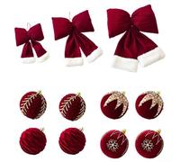 Flocage Texture Boule de Noël Noeud Ornements Suspendu Décoration de Mariage Cérémonie Fête (S)