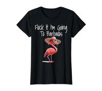 Flock It I'm Going to Barbados Vacation Humour Flamant Rose T-Shirt Graphique avec Valeur