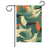 Flock of Birds Drapeau de jardin 30,5 x 45,7 cm Double face Drapeau extérieur Drapeau de cour d'été Drapeau floral Bienvenue Drapeaux de jardin saisonniers Décorations de vacances