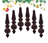 Flocked Ornaments For Christmas Lot de 6 décorations suspendues pour décoration de Noël | Charming Flocked Holiday Ornaments For Fireplace, Mantle, Table, Railing, Door & Seasonal Indoor Outdoor Decor