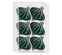 Flocked Velvet Christmas Ornaments - 6 Pack Glitter Hanging Ball Set, Soft Decorative Holiday Wreath Item, Elegant Festive Tree Decoration Accessory Tool, Seasonal Display Piece | Christmas Tree Setup