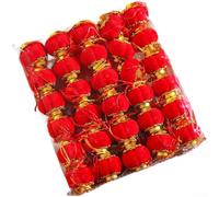 Flocking pour mini Lanterns Red 30pcs Chinese New Year Decor(4#30) | Soft flocking texture, fade-resistant red, 30pcs set, 7cm diameter, indoor outdoor use