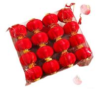 Flocking pour mini Lanterns Red 30pcs Chinese New Year Decor(8#16) | Soft flocking texture, fade-resistant red, 30pcs set, 7cm diameter, indoor outdoor use