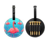 Flocks of Flamingos Sac de rangement pour tees de golf Noir Multifonctionnel pour Homme Matériau PU durable