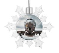 Flocon de neige 3D à suspendre avec corde argentée - Décorations incassables pour sapin de Noël au pays des merveilles d'hiver, fête de vacances - Blanc