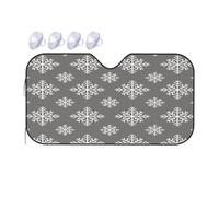 Flocon De Neige Blanc Voiture Couverture Pare Brise Isolation Thermique Pare-Soleil avec Ventouses Voiture Housses De Soleils pour Voitures Berlines SUV 70x130cm