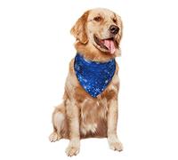 Flocon De Neige Bleu Magique Serviettes Triangle pour Animaux Polyester Bavoir Bandana Triangulaire pour Animal Ajustable Bandanas Chien Chats for Chiens De Petite, Moyenne Et Grande Taille
