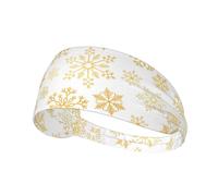 Flocon de Neige doré Noël Blanc,Bandeau de Sport Unisexe, Bandeau élastique Multi-usages pour Cheveux