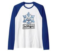 Flocon de Neige instable pour l'hiver, l'anxiété, la dépression, Noël Amusant Manche Raglan