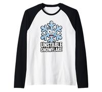 Flocon de Neige instable pour l'hiver, l'anxiété, la dépression, Noël Amusant Manche Raglan