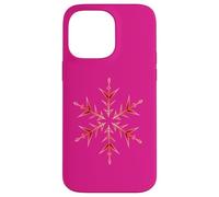 Flocon de Neige Moche Minimaliste Rose et Rouge Coque pour iPhone 14 Pro Max