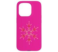 Flocon de Neige Moche Minimaliste Rose et Rouge Coque pour iPhone 15 Pro